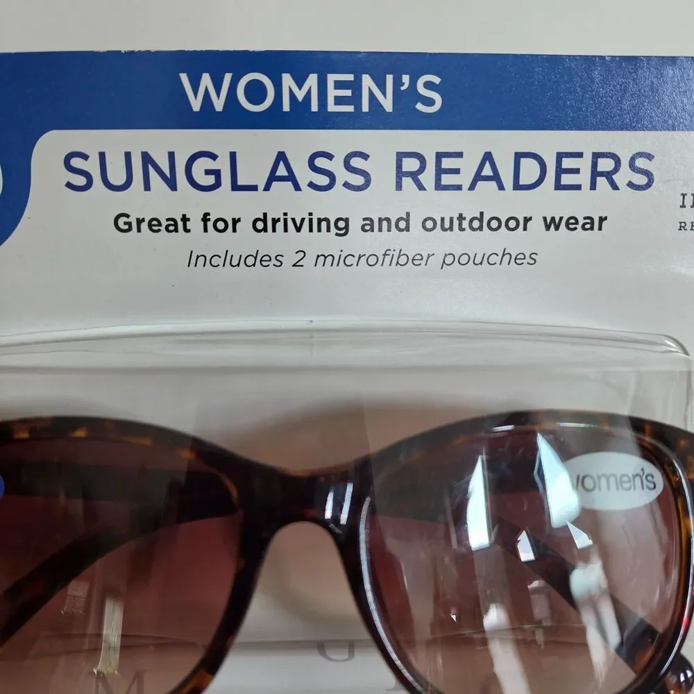i Image Women's Sunglass Readers +2.50 Diopter 2-Pack, Tortoiseshell & Black